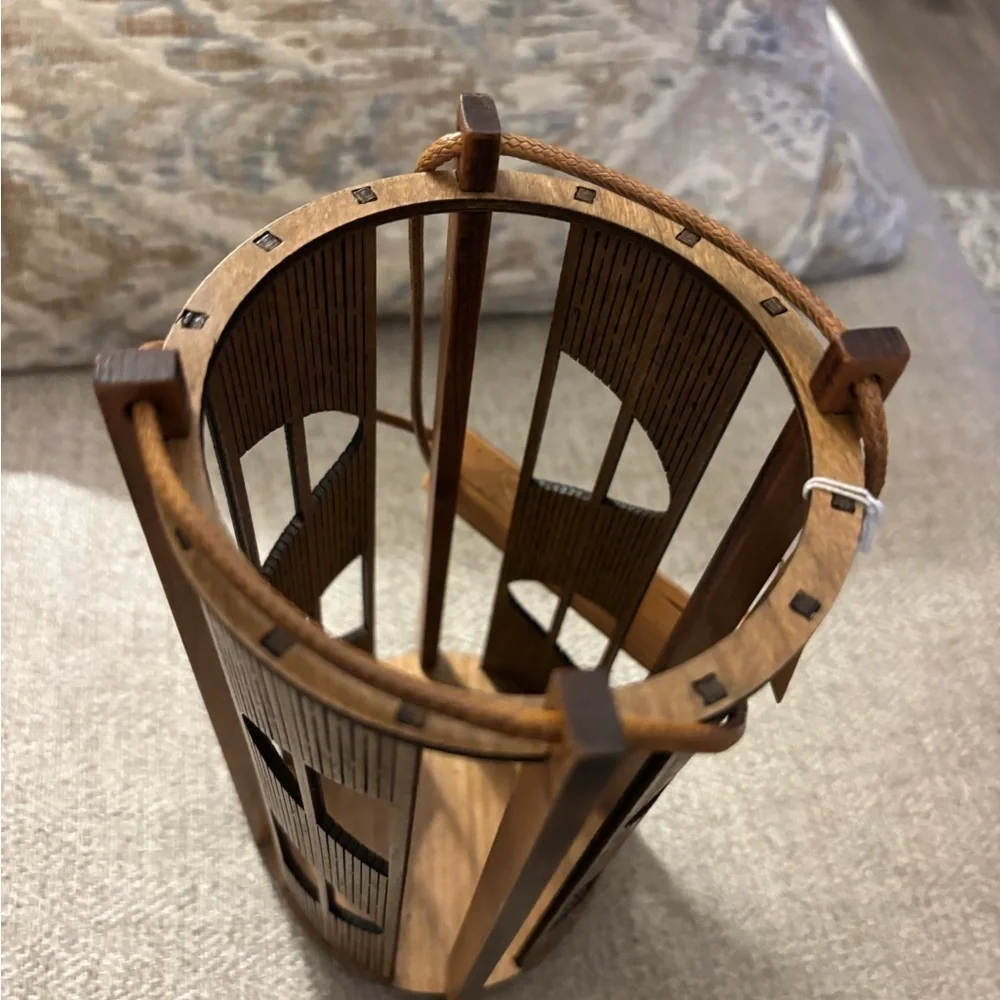 Behrens Laser Craft  Wooden Wine Bottle Holder Cherry Wood